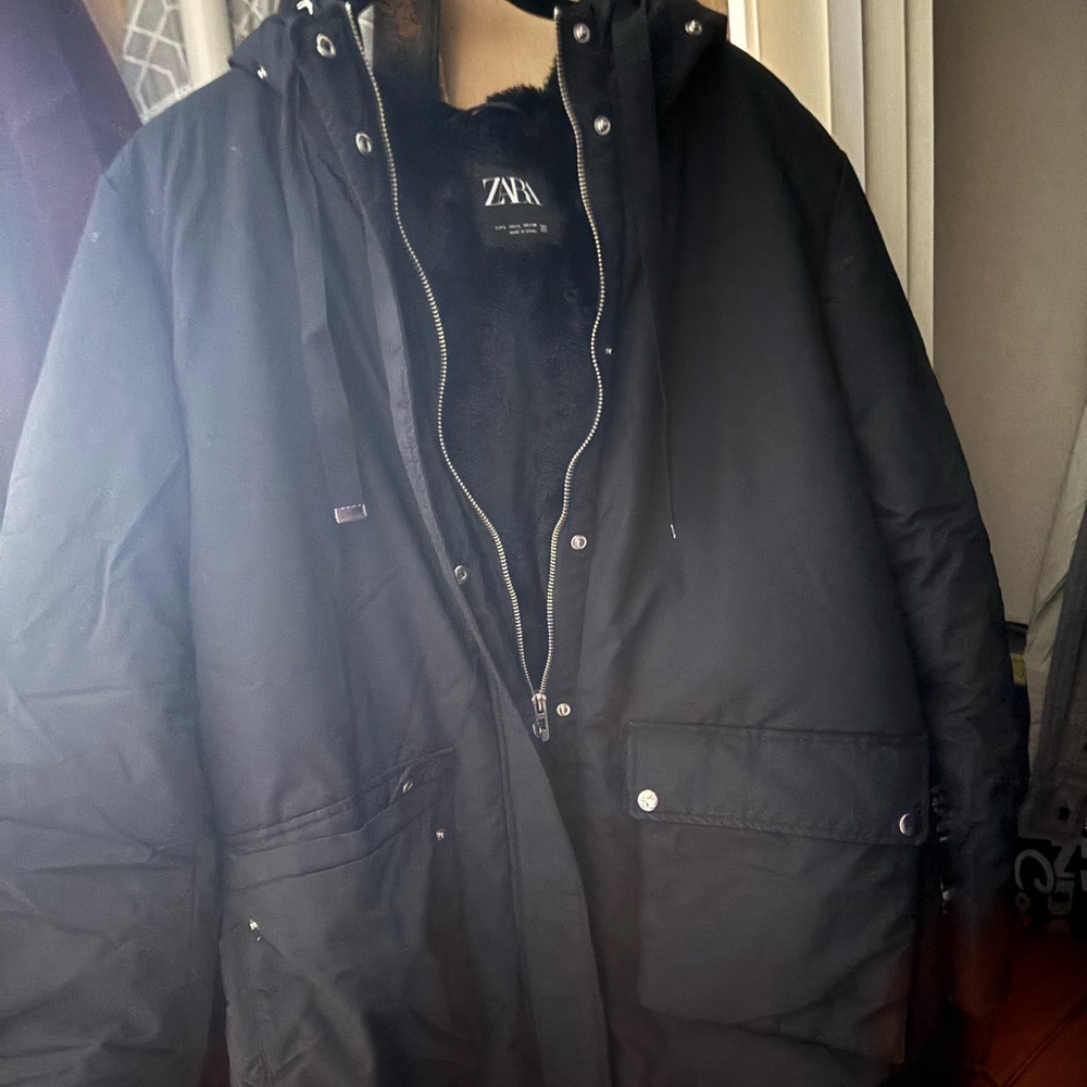 Zara Black Puffer Jacket
